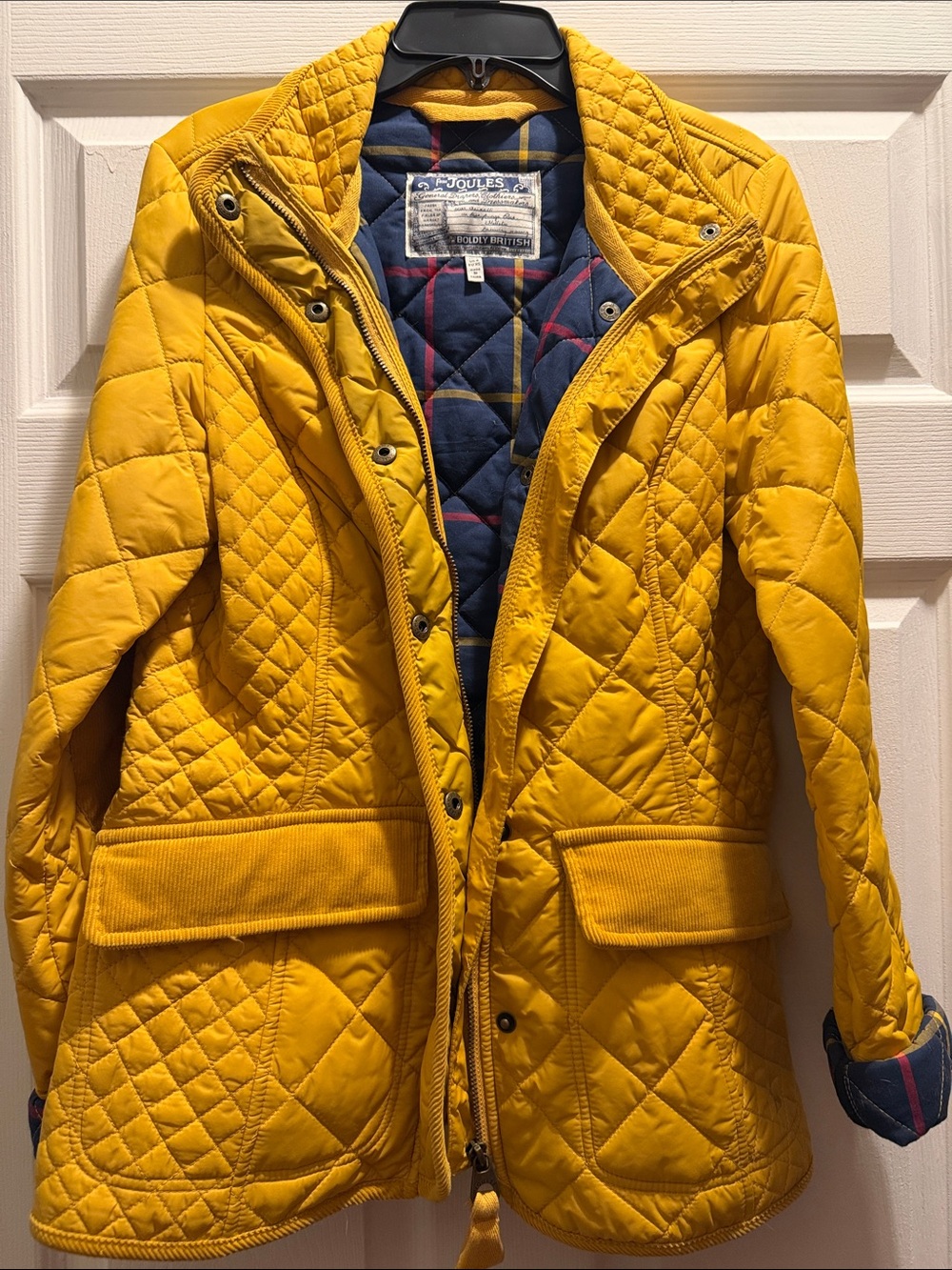 JOULES Newdale mustard yellow quilted jacket